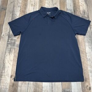 Rhone Delta Pique Polo Men LARGE Navy Stretch Performance Golf Shirt Casual